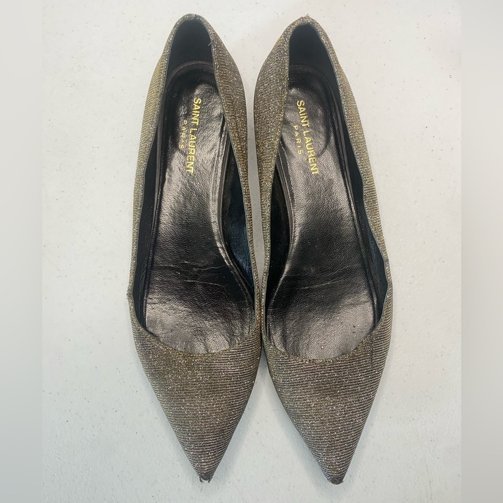 Saint Laurent YSL Paris Glitter flats size 41 used, US size 10